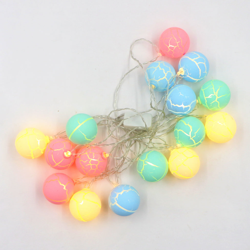 Crack Ball Shape 16 LED Pastel String Lights