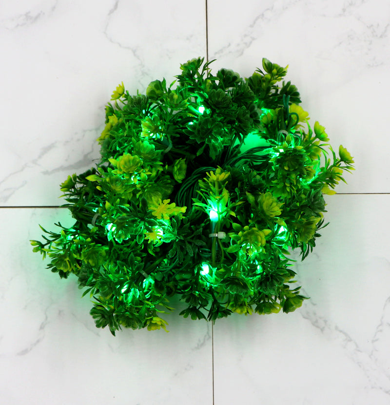 Small Yellow + Green Flower 24 LED String Fairy Lights