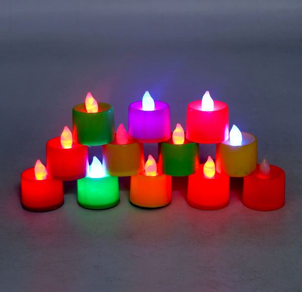 Waterproof LED Tea Lights - Multi-Color with Remote - 10 Piece Pack