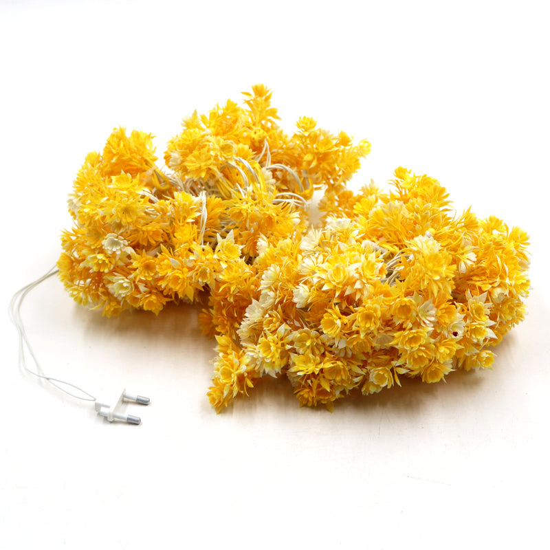 Small Yellow Flower With White Tip 60 LED String Fairy Lights