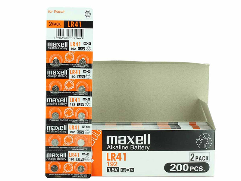 Maxell LR41 Alkaline Coin Cell Battery - 1 Piece Tear Strip