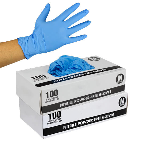 Nitrile Gloves Latex-Free Non-Sterile Glove Box - Blue