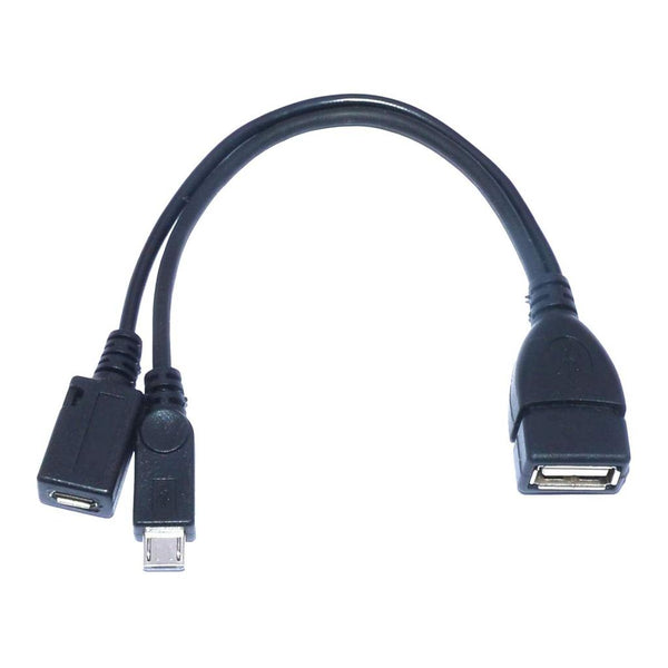 Micro USB Male to 2.0 Female Host OTG Cable with Adapter and Power Y Splitter