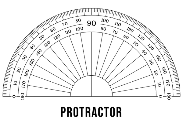180 Degree Half Round Circle Protractor D Ruler