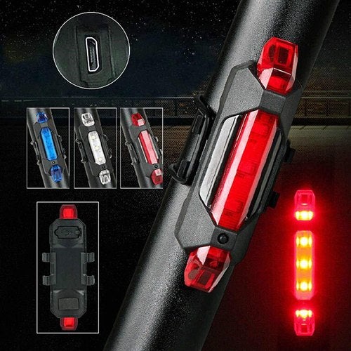 Bicycle Front Waterproof Rechargeable LED Light - Red