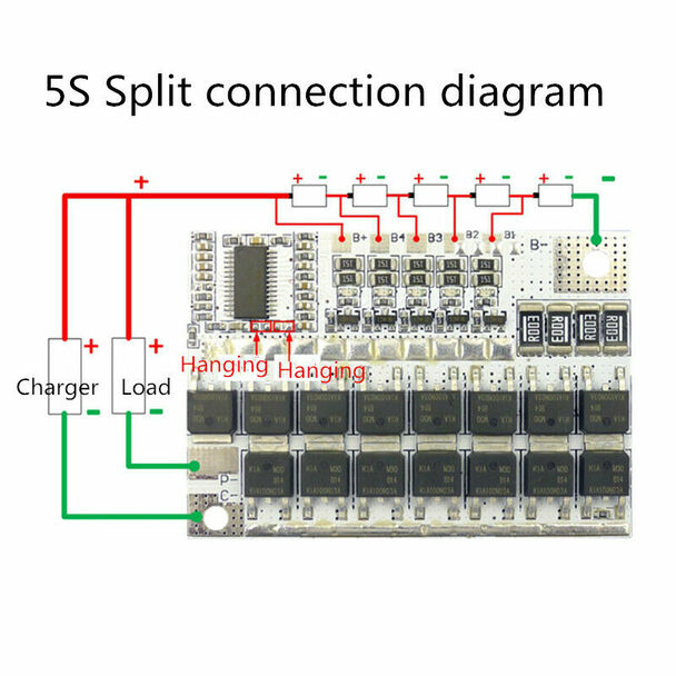 3S/4S/5S 12V/16.8V/21V 100A BMS for Lithium Battery with Balance Charging