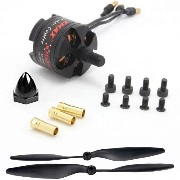 EMAX: MT2213 935KV Brushless DC Motor for Drone – Black Cap (CW) With 1045 Propeller Combo