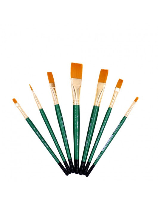 Pidilite Fine Art Paint Brush TSF-7 (S-413) Painting Flat Shape, Set of 7 (Size: 1,2,4,6,8,10,12)