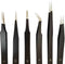 Generic: [Type 1] 6pc Black Epoxy Coated Stainless Steel Tweezer Set (00,3C,5,7A,MM,SS)